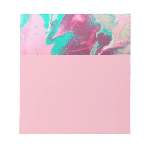 Aqua  Pink Abstract Note Pad