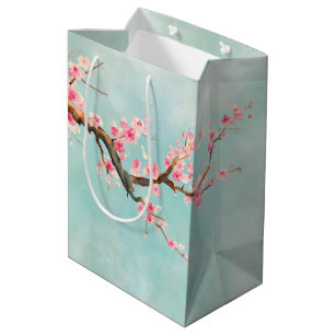 New Pink Cherry Blossom Gift Bag Creative Small Fresh Tote Bag Paper Bag  Spot Cosmetic Packaging Bag - China Custom Bag, Packaging Bag