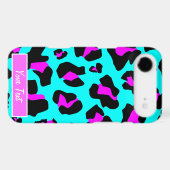 Aqua/Pink Leopard Print - Personalize Case-Mate iPhone Case (Back (Horizontal))