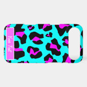 Aqua/Pink Leopard Print - Personalize Case-Mate iPhone Case (Back (Horizontal))