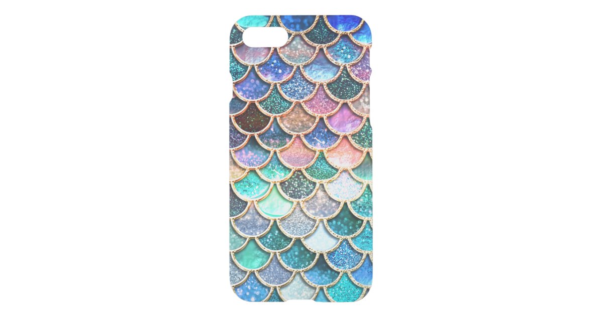 Aqua Pink Mermaid Glitter Scales- Mermaid Scales Uncommon iPhone Case ...