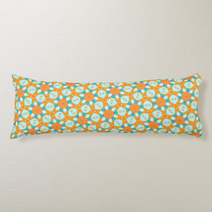 Aqua Pink Orange Modern Geometry Body Pillow