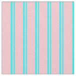 [ Thumbnail: Aqua & Pink Stripes/Lines Pattern Fabric ]