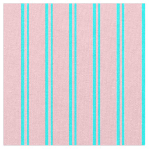 Aqua & Pink Stripes/Lines Pattern Fabric