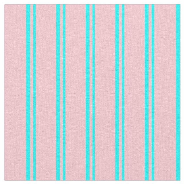Aqua & Pink Stripes/Lines Pattern Fabric (Close Up)