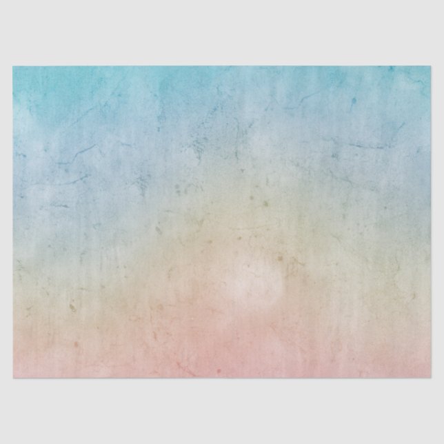 Aqua Pink Tie dye Birthday Tissue Paper (Front)
