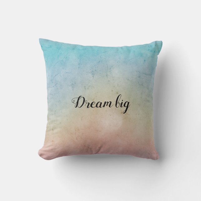 Aqua Pink Tie dye Throw Pillow (Front)