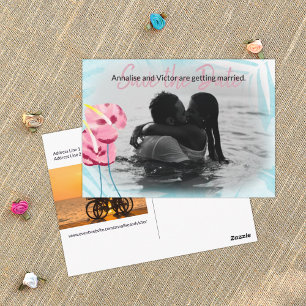 Aqua Pink Tropical Gumdrops Save-the-Date Postcard