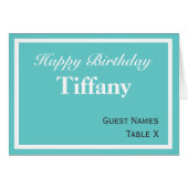 Aqua Place Card - Customizable (Front Horizontal)