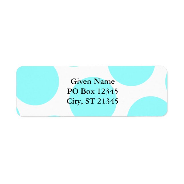 Aqua Polka Dot Label (Front)