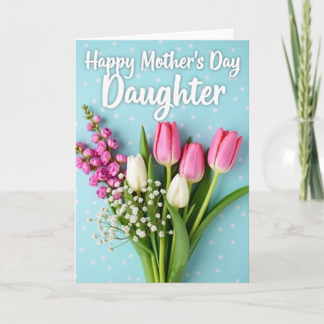 Aqua Polka Dot Mothers Card (Front)