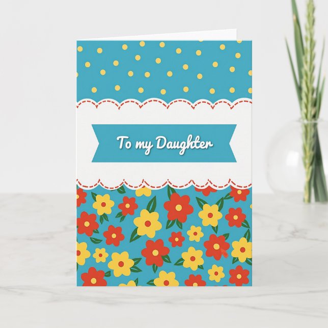 Aqua Polka Dot Mothers Day Card (Front)