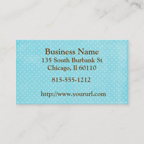 Aqua Polka Dots Business Card Template