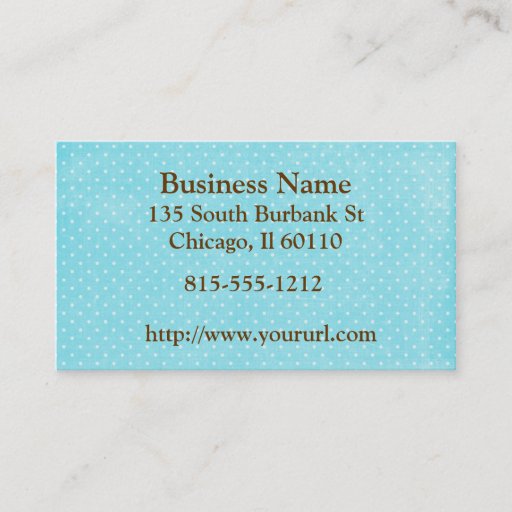 Customizable Aqua Polka Dots Business Card Template