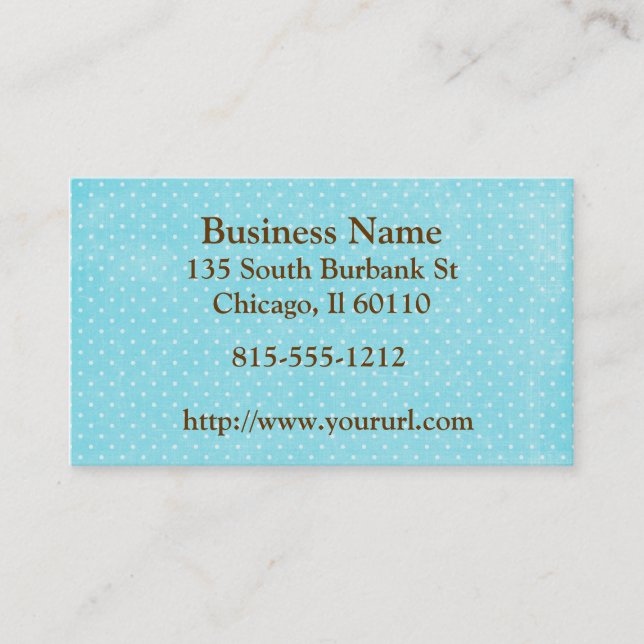 Aqua Polka Dots Business Card (Front)