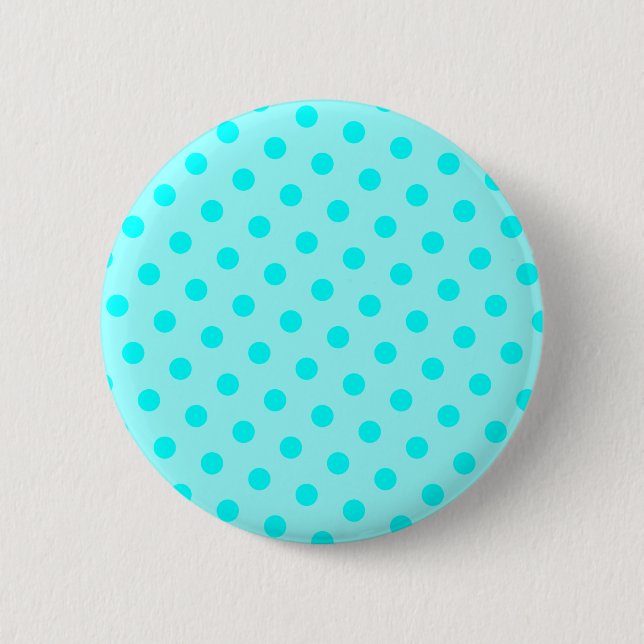 Aqua Polka Dots Pinback Button (Front)