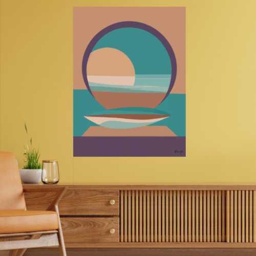 Aqua Portal  Bohemian Modern Waterscape Poster