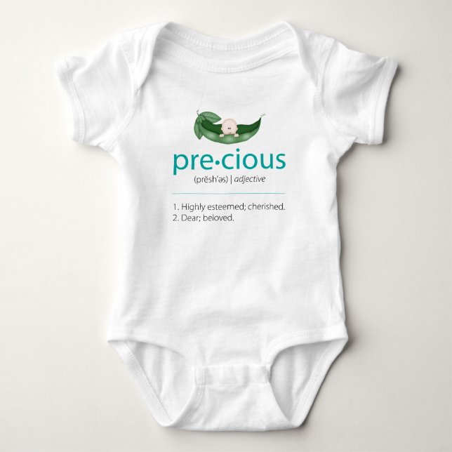 Aqua "Precious" Pea-in-a-Pod Baby Tee (Front)