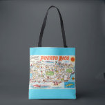 Aqua Puerto Rico Map Shoulder Tote Bag<br><div class="desc">A vintage,  very colorful postcard map of Puerto Rico repurposed all over a wonderful shoulder tote.</div>