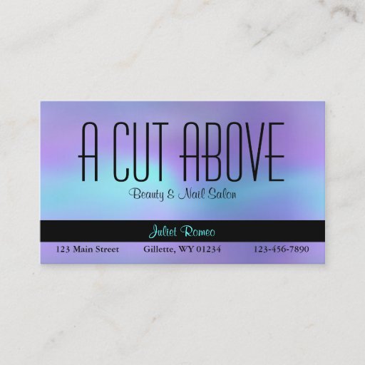 Customizable Purple Beauty Salon Business Card