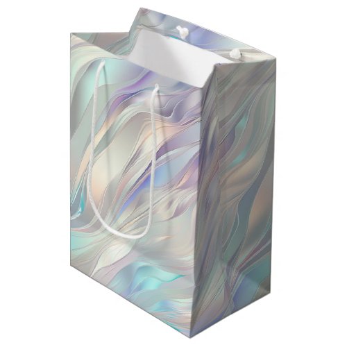 Aqua Purple Pearl Swirl Medium Gift Bag