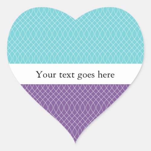 Aqua Purple Spiral Heart Sticker