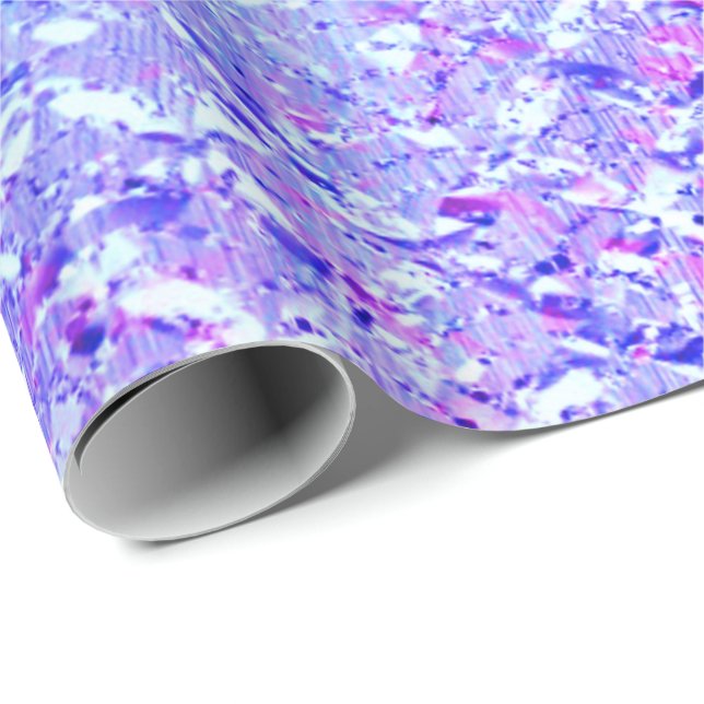Aqua Purple Turquoise Gray Glass Crystal Wrapping Paper (Roll Corner)