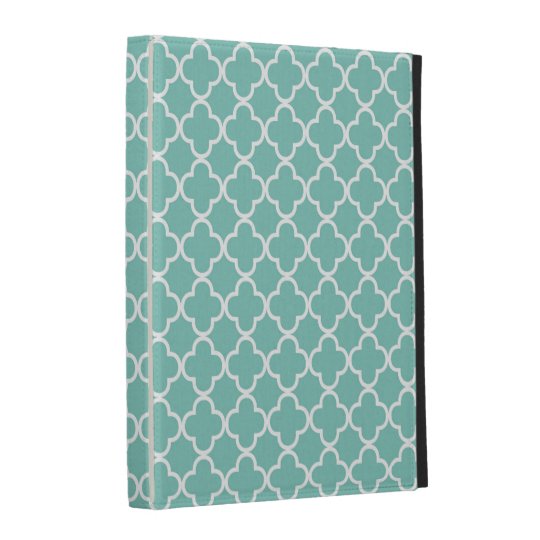 Aqua Quatrefoil Clover Pattern iPad Case