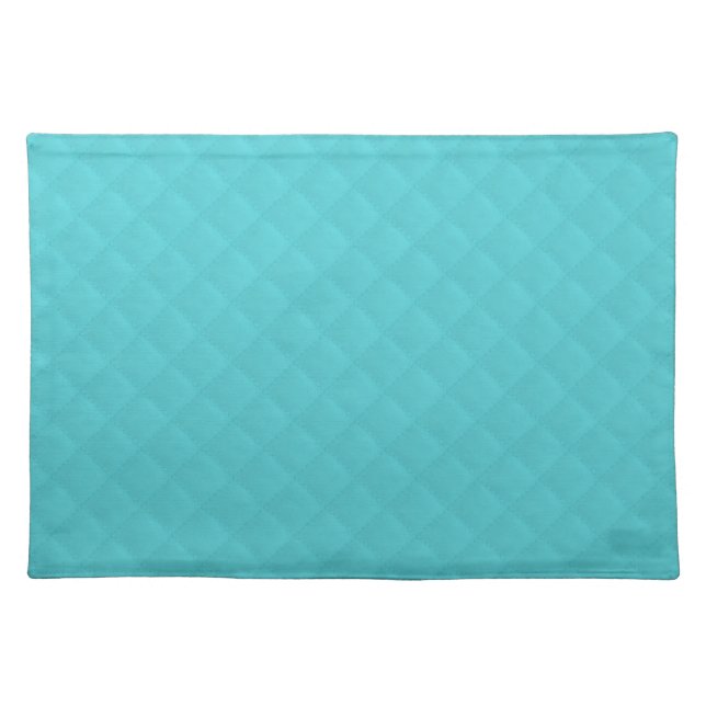 Aqua Quilted Leather Placemat (Front)