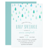Aqua Raindrops | Baby Sprinkle Invitation