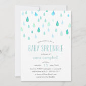 Aqua Raindrops | Baby Sprinkle Invitation (Front)