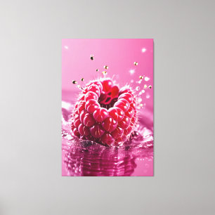 Aqua raspberry Stretched Canvas Print