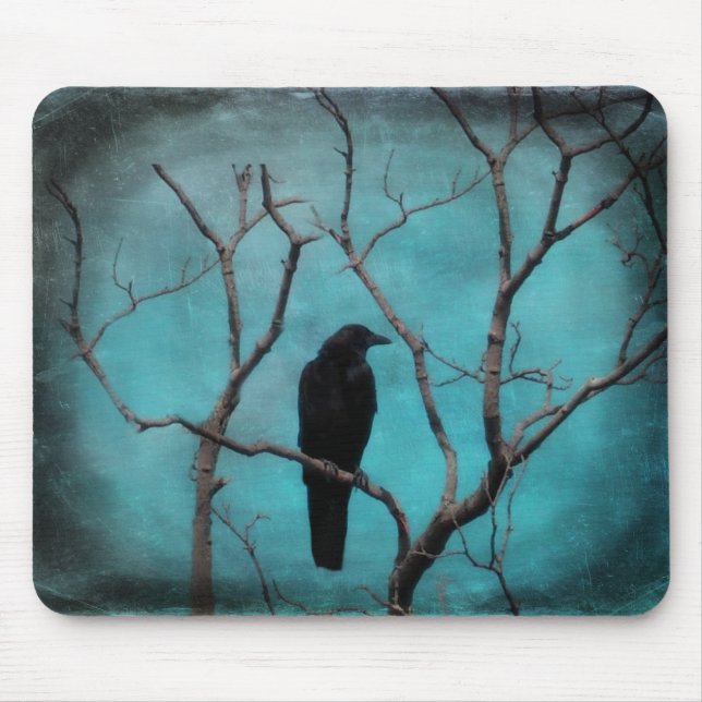 Aqua Raven Art Mouse Pad (Front)