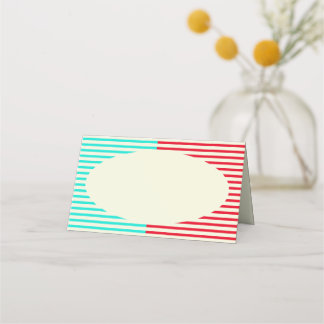 Aqua & Red Party Place Cards
