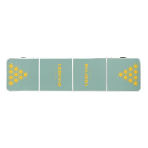 Aqua Reef Minimal Modern Classic Name Beer Pong Table