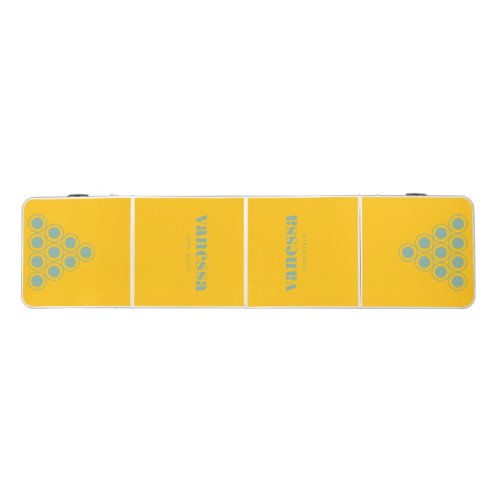 Aqua Reef Reverse Minimal Modern Classic Name Beer Pong Table