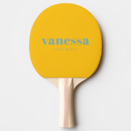 Aqua Reef Reverse Minimal Modern Classic Name Ping Pong Paddle