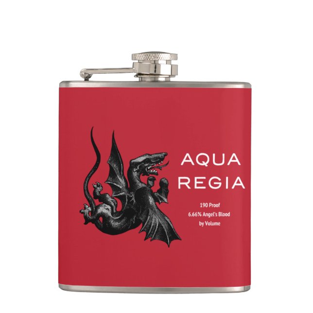 Aqua Regia Flask - Red Background (Front)