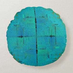 Aqua Resonance Round Pillow