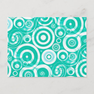 aqua_retro_circles postcard