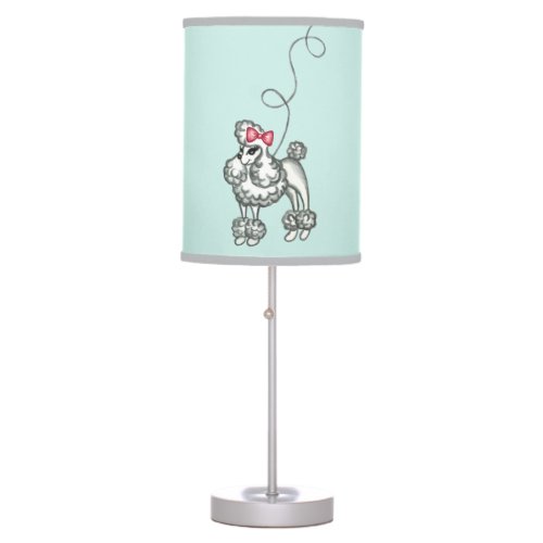 Aqua Retro French Poodle Lamp