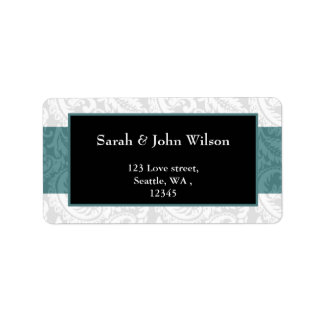 aqua, return address label