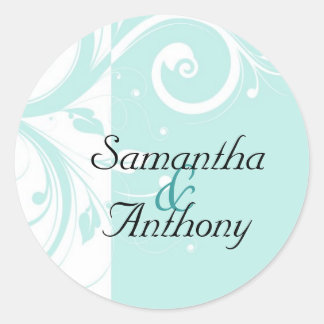 Aqua Reverse Swirl Matching Envelope Seal