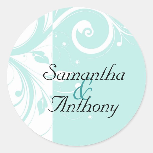 Aqua Reverse Swirl Matching Envelope Seal (Front)