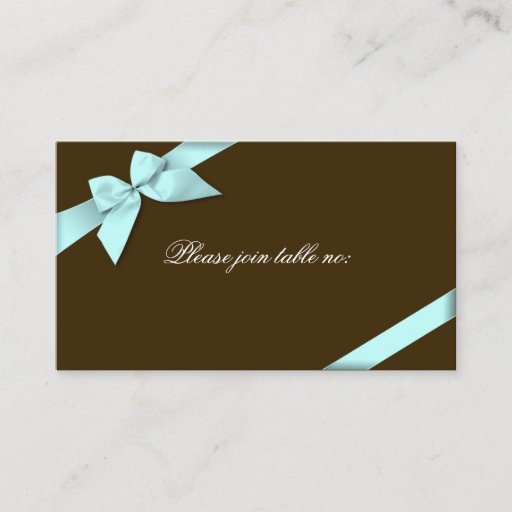 Customizable Aqua Ribbon Guest Table Place Card Business Card Templates