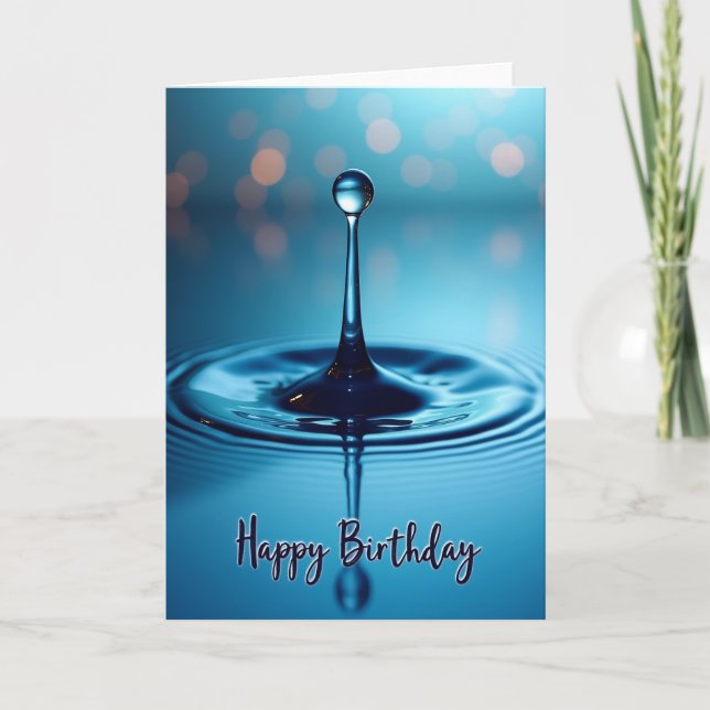 Aqua Ripple Birthday Card (Front)