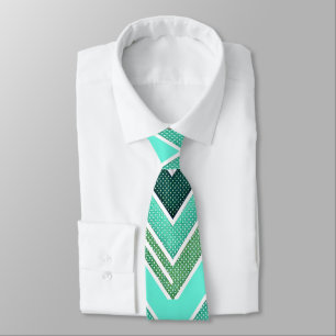 Aqua Rise Chevron Neck Tie