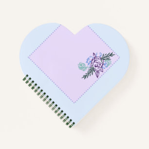 Aqua Rose Heart Notebook [Watermark]