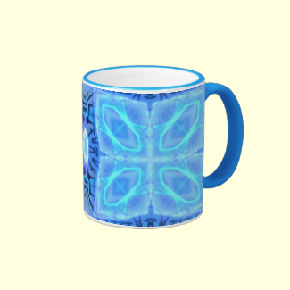 Aqua Royal Blue Hawaiian Quilt Mug