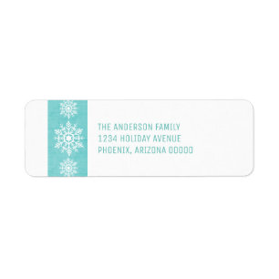 Aqua Rustic Snowflake Holiday Label